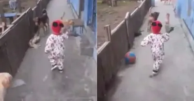 Greška u Matriksu? Lopta koja se pojavila niotkuda ispred dječaka